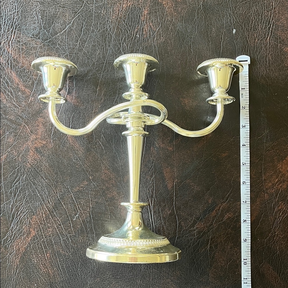 VINTAGE E.P. ZINC MADE IN ENGLAND Candelabra Silver Plated - Picture 6 of 7